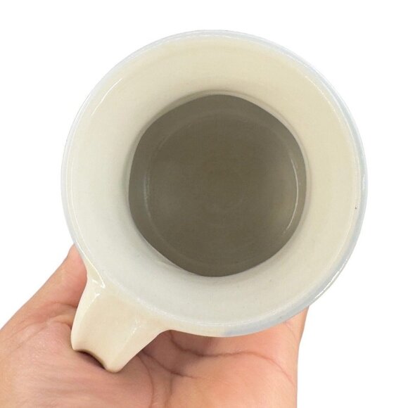 Studio Art Pottery Coffee Mug Cup Set 2 Hand Made Mugs Blue Green Flower Signed - Picture 10 of 14